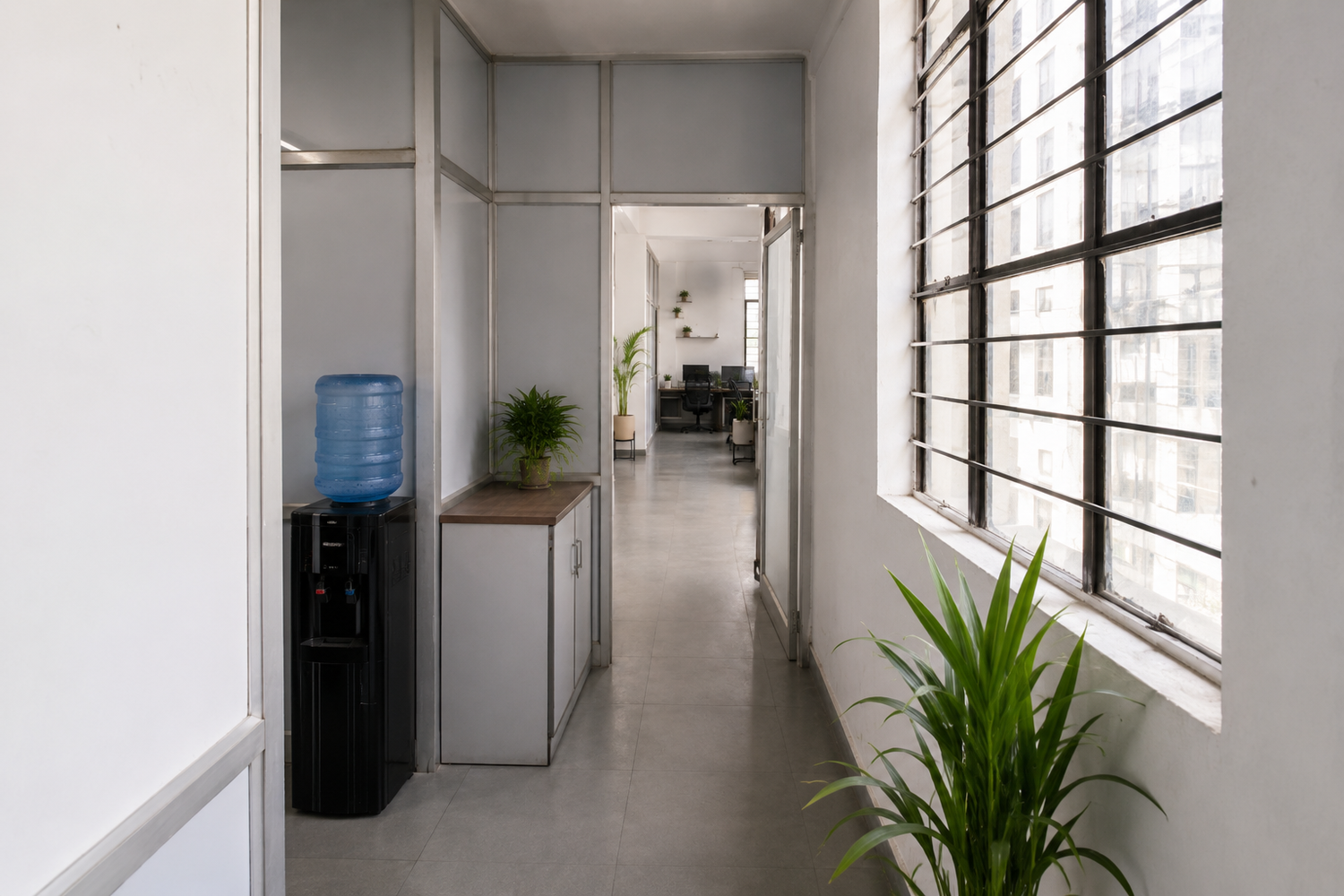 Entrance corridor inside the Tri Eye Infra office