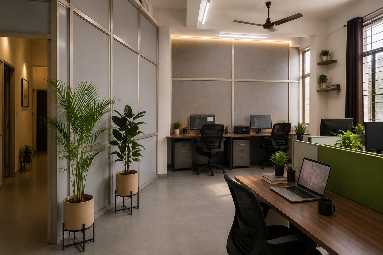 Interior design details in the Tri Eye Infra office