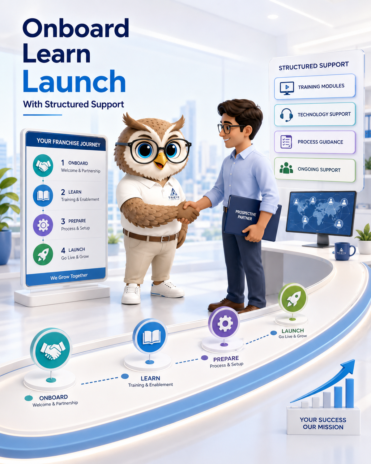 Tri Eye Infra franchise onboarding, training and support journey